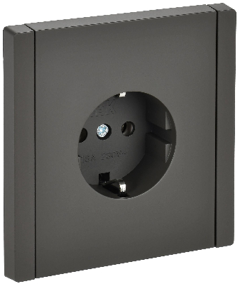 FORTE&PIANO Розетка 1-местная с заземлением без защитных шторок винтовое крепление 16А FP316 серый IEK