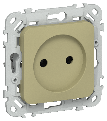 FLITE Розетка без заземления без защитных шторок безвинтовое крепление 10А РС01-1-ФлО оливковый IEK