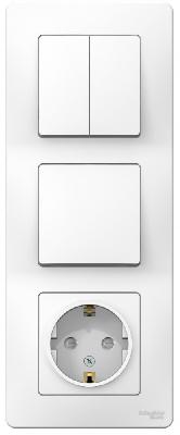 BLANCA скрытой установки блок: розет з/к шт 16А,2 50В+выкл 1кл.+выкл 2кл.белый
