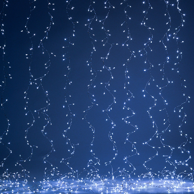 Гирлянда Занавес Роса-мишура, 3*2 м, 800 microLED, холодный свет, ПДУ, IP20 ENIZ-800H