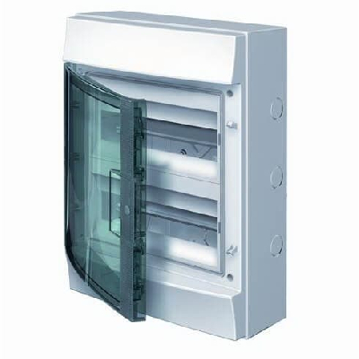 Щит распределительный навесной 24 модуля ЩРн-п-24 пластиковый Mistral65 серая прозрачная дверь с клеммами IP65 (65P12X22A)