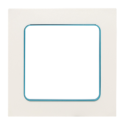 Стокгольм Рамка 1-местная белая с линией цвета синий
