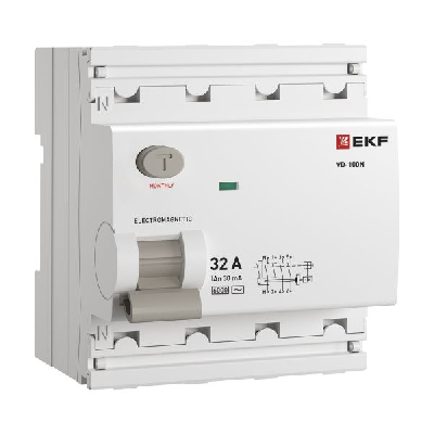 Выключатель дифференциального тока ВД-100N 4P 32А 30мА тип AC эл-мех 6кА PROXIMA