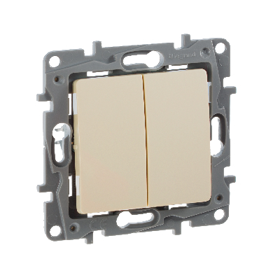 ETIKA Переключатель двухклавишный слоновая кость автоматические зажимы 10AX