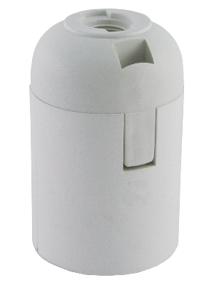 Патрон Е27 подвесной термостойкий пластик белый