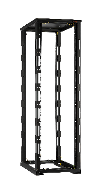 Монтажная стойка NIKOMAX двухрамная с разборной рамой 19'', 24U, Ш600xВ1195xГ800мм, с крышей, в разобранном виде, черный