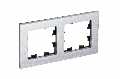 Рамка двухпостовая ATLASDESIGN NATURE, МЕТАЛЛ СЕРЕБРО