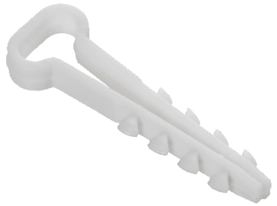 Дюбель-хомут 10х5мм для плоского кабеля нейлон белый (100шт/упак) GENERICA