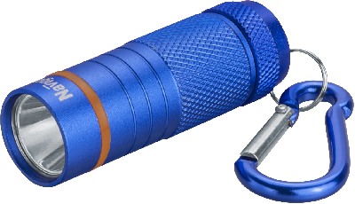 Фонарь светодиодный NPT-KC08-S-4LR44 брелок алюминиевый 1LED(1Вт) 1 режим синий
