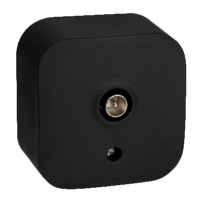 Розетка TV (телевизионная) Legrand Quteo ''звезда'' IP20 накладная чёрная матовая