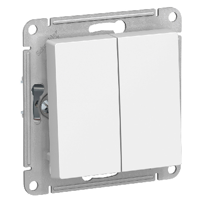 Переключатель двухклавишный ATLASDESIGN схема 6 10АХ механизм белый