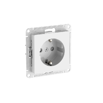 ATLASDESIGN РОЗЕТКА с заземлением со шторками, 16А, быстрозажимные клеммы, БЕЛЫЙ