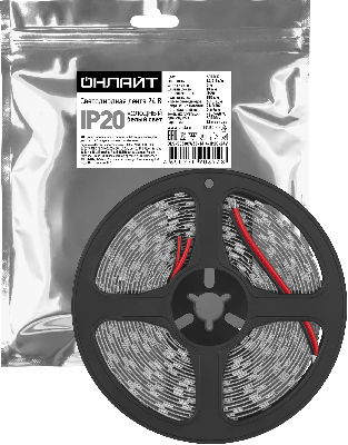 Лента светодиодная 14.4Вт/м 24В 6000К IP20 60 LED/м OLS-5050 5м