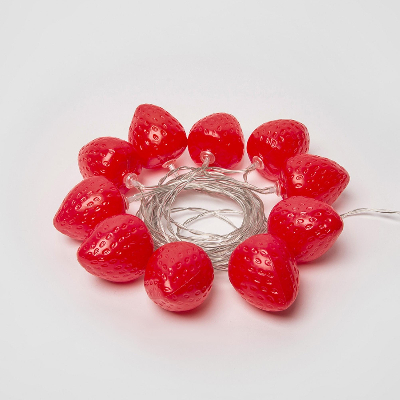 Гирлянда светодиодная на батарейках 2AA не в/к Клубника 4 м 10 светодиодов Красный свет прозрачный провод ULD-S0400-010/STB/2AA RED IP20 STRAWBERRY