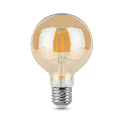 Лампа светодиодная филаментная LED 6 Вт 550 лм 2400К шар G95 теплый E27 AC 220В золотистая колба Black Filament Gauss