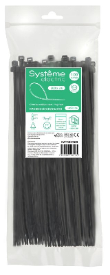 Стяжка кабельная MultiSet 300х3.6 Чёрная (100шт)