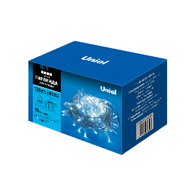 Гирлянда светодиодная с контроллером 120 светодиодов 10 м белая IP67 белый провод ULD-S1000-120/DWA WHITE IP67