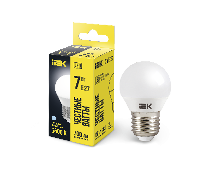 Лампа светодиодная LED 7вт Е27 дневной шар ECO