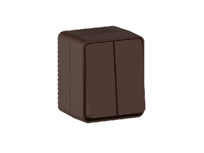 AtlasDesign PROFI IP54 О/У 2-клавишный ВЫКЛЮЧАТЕЛЬ 10 АХ, КОРИЧНЕВЫЙ