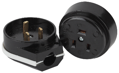 Соединитель Intro электрический 2P+E (СЭ.РВШ32-001), 32А-250В, ОУ, карболит (6/36/1080), Разъем РШ-ВШ 32А 250В 2P+E (ОУ)