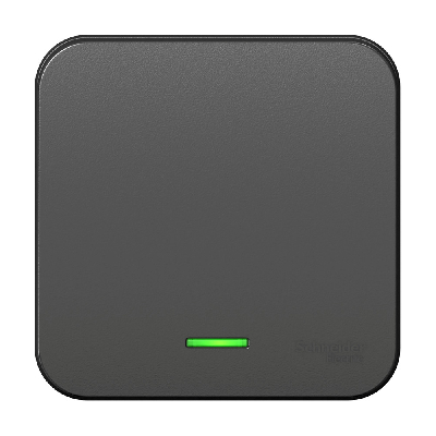 Выключатель одноклавишный наружный BLАNCА (cх.1) с подсветкой, с изолирующей пластиной, 10А, 250В, антрацит