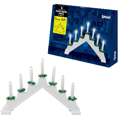 Фигура Новогодняя горка 39,5х30,5см 7 миниламп накаливания Теплый белый свет Корпус белый Материал пластик UDL-L7101-007/SWA/WW WHITE BRIDGE