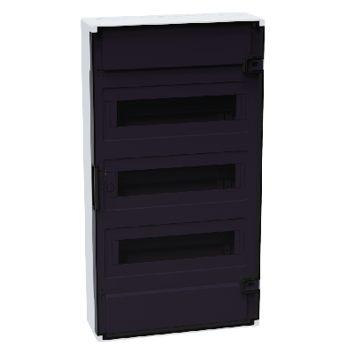 Щит распределительный навесной с пласт. черной прозрач. дверцей на 36 модулей, OptiBox Pro 36-NKR-IP40