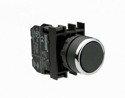 Кнопка 1НО, чёрный цвет, серия B,250В AC, 4А, IP50