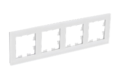 ATLASDESIGN NATURE 4-постовая РАМКА, НАТУРАЛЬНОЕ СТЕКЛО, БЕЛЫЙ