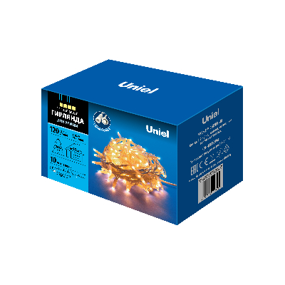 Гирлянда светодиодная с эффектом мерцания 10 м Соединяемая 120 светодиодов Теплый белый провод