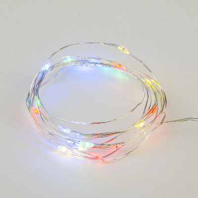 Гирлянда светодиодная Роса на батарейках 3AA не в/к 2 м 20 светодиодов RGB свет Пульт ДУ в/к прозрачный провод ULD-S0200-020/DTB/3AA/RC RGB IP20 DEW