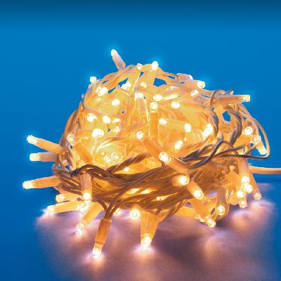 Гирлянда светодиодная 10 м 120 светодиодов теплый белый провод