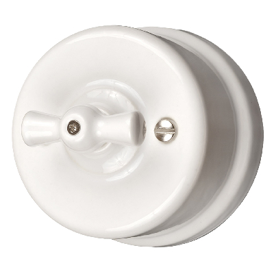 Выключатель Лизетта 1кл., керамика, цвет белый