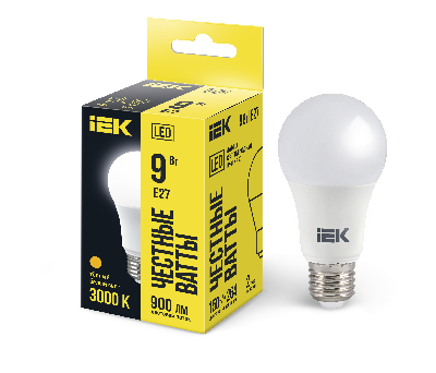 Лампа светодиодная LED 9вт E27 тепло-белый ECO