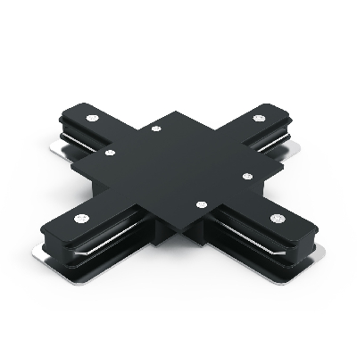 Коннектор для встраиваемых трековых шинопроводов (+) черный однофазный Gauss