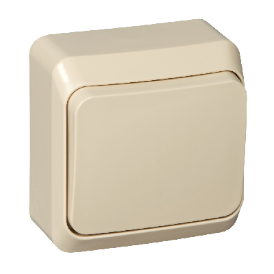 ЭТЮД Выключатель одноклавишный наружный бежевый сх.1