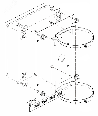 Кронштейн для крепления на опору коробок монтажных КМ и блоков питания БПУ и БПГ