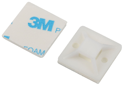 Площадка самоклеящаяся под хомуты 20х20 мм белая 10 штук NO-225-307