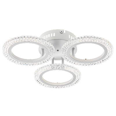 Люстра потолочная светодиодная диммируемая, RIFLESSO, с ДУ, 3 режима, 435х435х75мм, 42Вт, 2700K/4200K/6400K, 13м, белый, 52923 5, Ritter