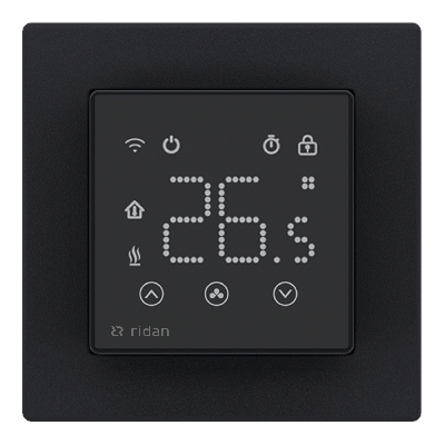 Термостат комнатный сенсорный встраиваемый Rsmart-SB с Wi-Fi подключением черный