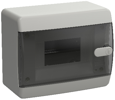 Корпус пластиковый навесной на 6 модулей ЩРН-П-6 IP41 UNION Compact черная прозрачная дверь