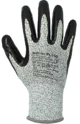 Перчатки трикотажные антипорезные из материала HPPE с частичным покрытием из нитрила ArmProtect PL100 р.10