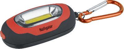 Фонарь-брелок светодиодный NPT-KC07-R-2CR2032 1COB LED(1Вт) 3 режима красный пластик