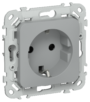 FLITE Розетка с заземлением без защитных шторок безвинтовое крепление 16А РС11-1-ФлС серый IEK