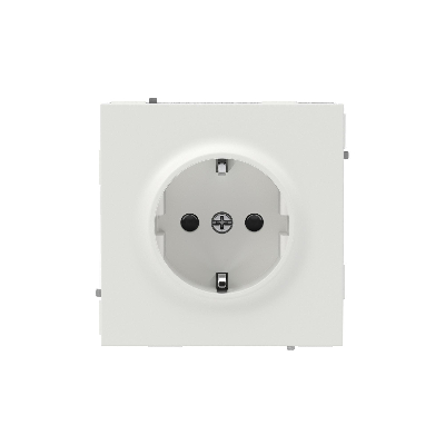 Розетка силовая, 2P+E, с заземлением без з/ш,     KANT, белый песок