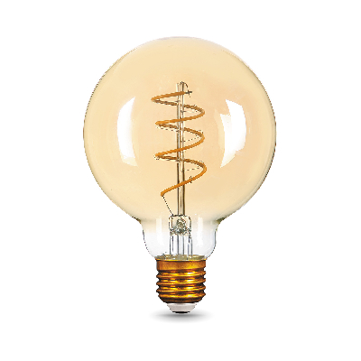 Лампа светодиодная филаментная LED 6 Вт 360 лм 2400К шар G95 теплый E27 AC 220В золотистая колба Black Filament