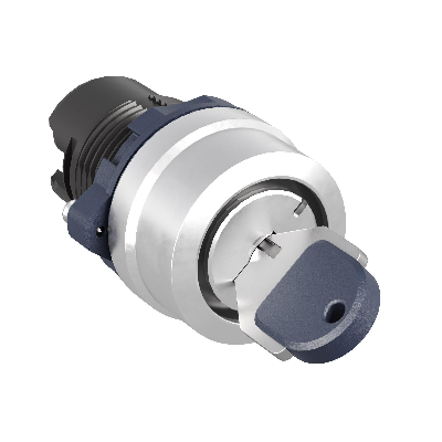 Головка переключателя с ключом на 2 положения с фиксацией стандартная ручка, черный, алюминий