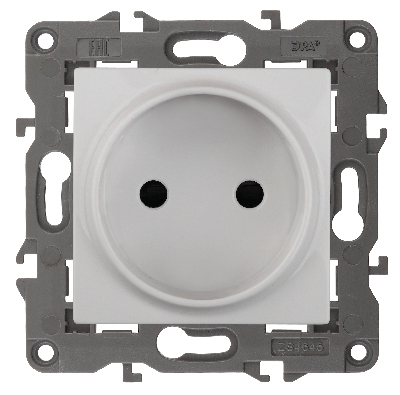 Розетка однофазная скрытого монтажа, в рамку без шторок белый 16А 250В IP20 автоматические (безвинтовые) зажимы 14-2105-01 Эра Elegance