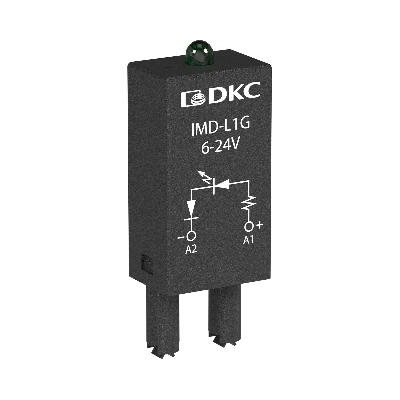 Модуль индикации и защиты, LED зелёный+Варистор (A1+), 24V AC/DC