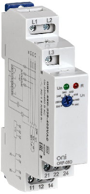 Реле фаз ORF-08D 3ф. 2 конт. 220-460В AC